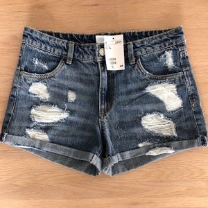 H&M Distressed Denim Shorts